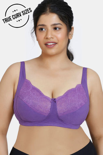 Buy Zivame True Curv Double Layered Non Wired 3/4th Coverage Sag Lift Bra - Royal Purple